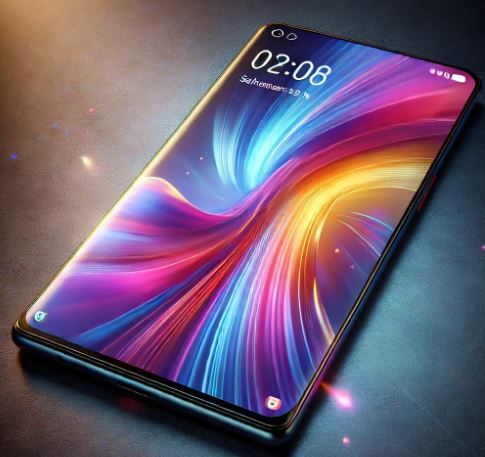  A Oppo F29 5G with an edge-to-edge AMOLED display, showcasing a bright and colorful screen with smooth visuals.