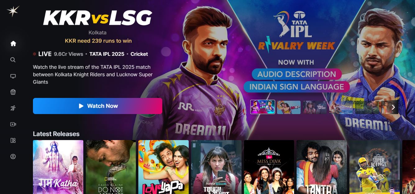 Jio Hotstar App Interface